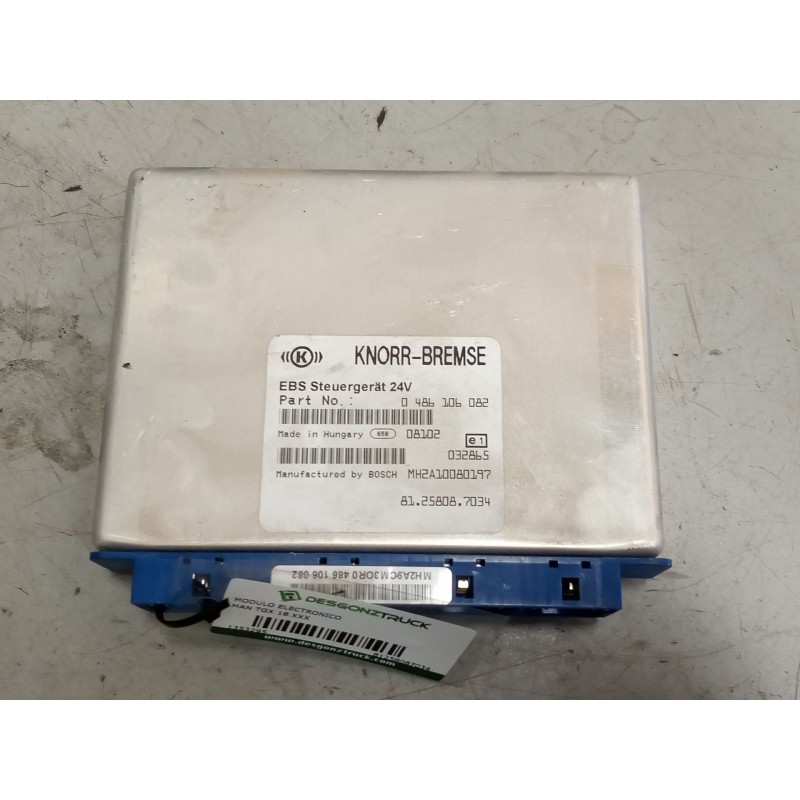 Recambio de modulo electronico para man tgx 18.xxx fg / 4x2 bl xl referencia OEM IAM 81258087034 CENTRALITA EBS 0486106082