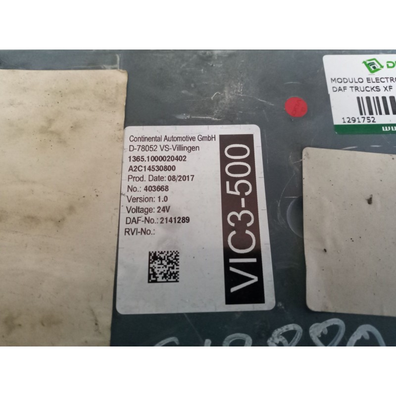 Recambio de modulo electronico para daf trucks xf 106 480 referencia OEM IAM 2141289  VERSION:1.0 3