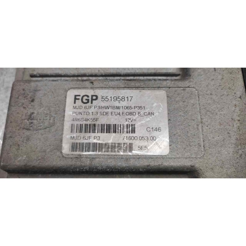 Recambio de centralita motor uce para fiat punto berlina (188) 1.3 16v multijet feel referencia OEM IAM 55195817 7160005300 - Rojo 2