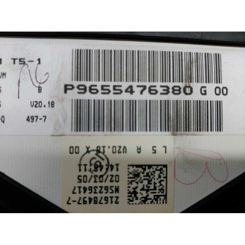 Recambio de cuadro instrumentos para peugeot 307 (s1) xr clim plus referencia OEM IAM 9655476380 - Blanco 4