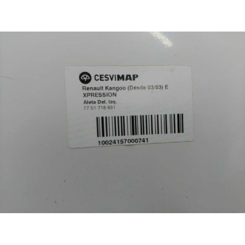 Recambio de aleta delantera izquierda para renault kangoo (f/kc0) referencia OEM IAM - Blanco 4
