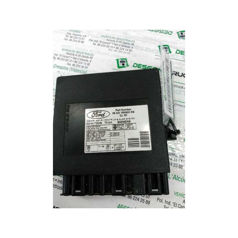 Recambio de centralita cierre para ford focus berlina (cak) ambiente referencia OEM IAM 98AG15K600DB 5WK47230B 3
