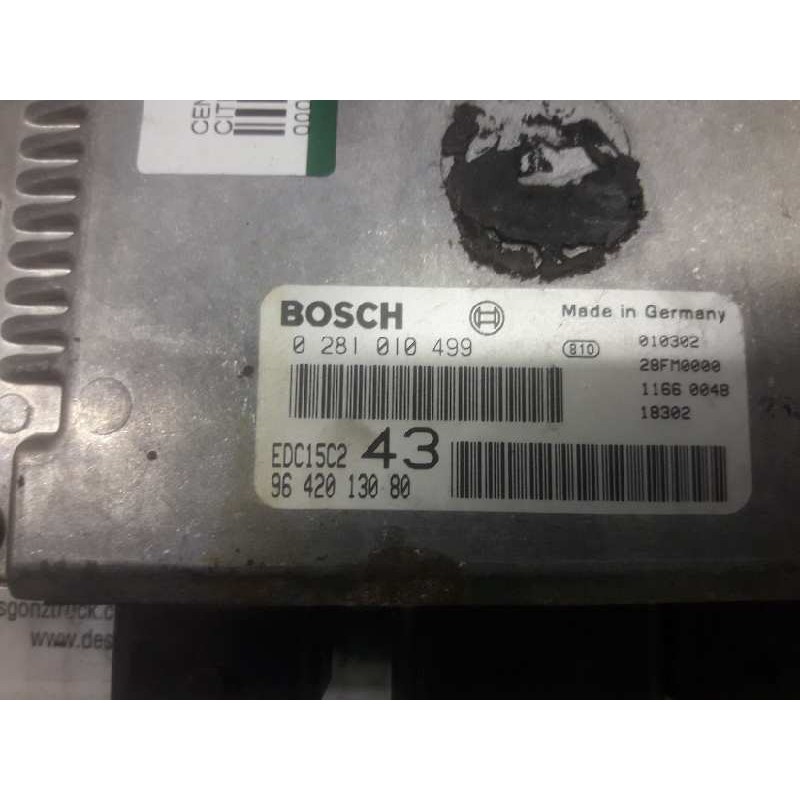 Recambio de centralita motor uce para citroën xsara berlina 2.0 hdi exclusive (66kw) referencia OEM IAM 0281010499 9642013080 28 2