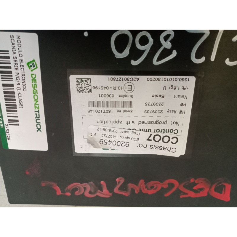 Recambio de modulo electronico para scania serie p/g/r (l-clase) 12.7 diesel referencia OEM IAM 2753529 2309735 2309733 - Rojo 4