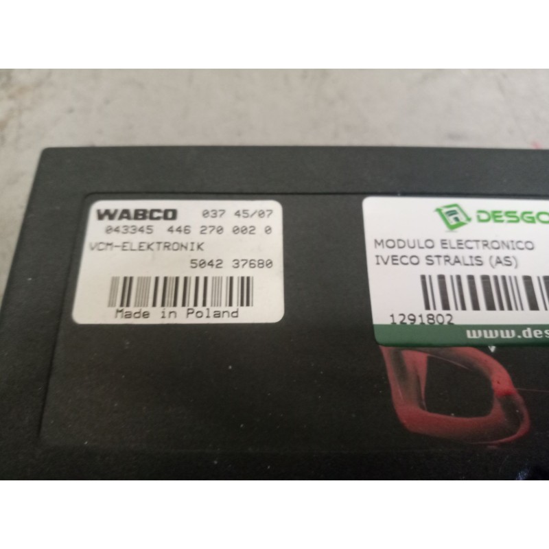 Recambio de modulo electronico para iveco stralis (as) 12.9 diesel referencia OEM IAM 504237680 CENTRALITA VCM 4