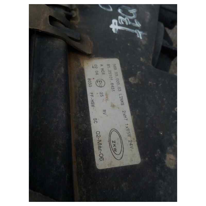 Recambio de faro izquierdo para man tg - a 18.430 10.5 diesel referencia OEM IAM 81251016451 - Blanco 2
