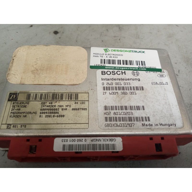 Recambio de modulo electronico para man tg - a 18.460 12.8 diesel referencia OEM IAM 81258106000 CENTRALITA INTARDER 0260001033 4