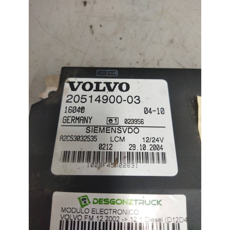 Recambio de modulo electronico para volvo fm 12 2002  12.1 diesel (d12d420) referencia OEM IAM 20514900 - Blanco 2