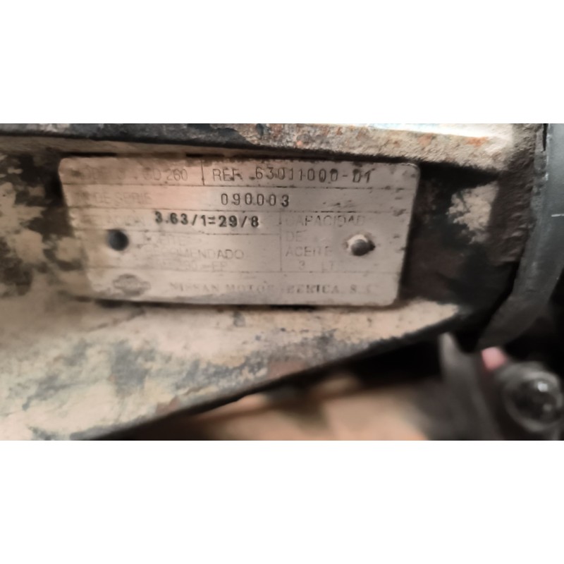 Recambio de grupo para nissan eco - t 100.45/78 kw/e2 3.0 diesel referencia OEM IAM GD260 63011000 RELACION:29X8/3 , 63/1 5