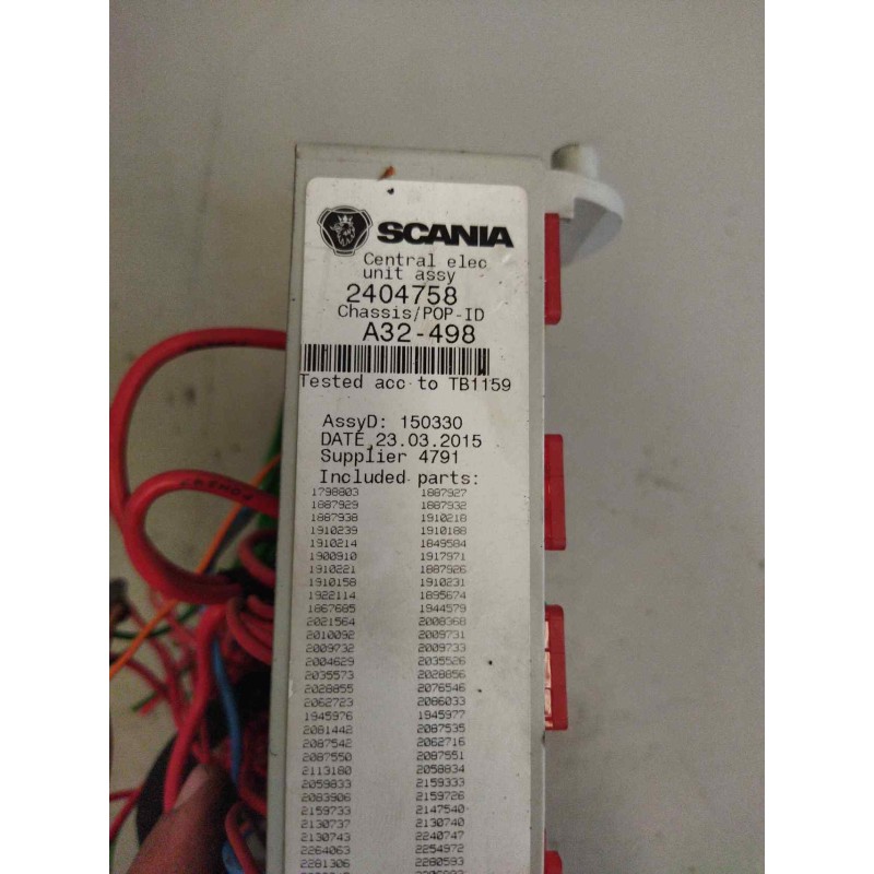 Recambio de caja reles / fusibles para scania serie p/g/r (l-clase) 12.7 diesel referencia OEM IAM 1775796 2404758 - Blanco 2