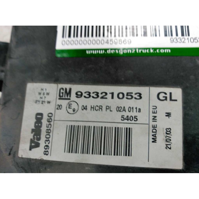 Recambio de faro derecho para opel meriva cosmo referencia OEM IAM 93321053 - Negro 2