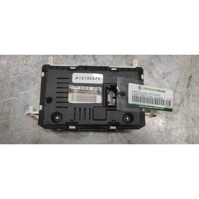 Recambio de pantalla multifuncion para ford fiesta (cb1) ambiente referencia OEM IAM 8A6T18B955AE 2