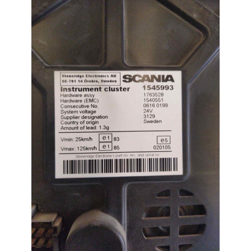 Recambio de cuadro instrumentos para scania serie p/g/r (c-clase) 11.7 diesel referencia OEM IAM 1545993 1763528 1540551 - Blanco 3