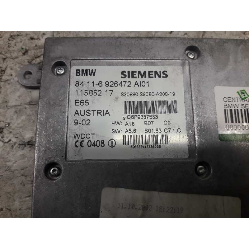Recambio de modulo electronico para bmw serie 7 (e65/e66) 730d referencia OEM IAM 115852 TELEFONO - Azul 2