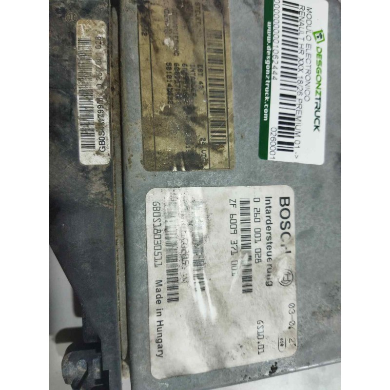 Recambio de modulo electronico para renault hr 420.18/26 premium 01  fsa 4x2 420.18 larga distancia referencia OEM IAM 026000102 - Blanco 2