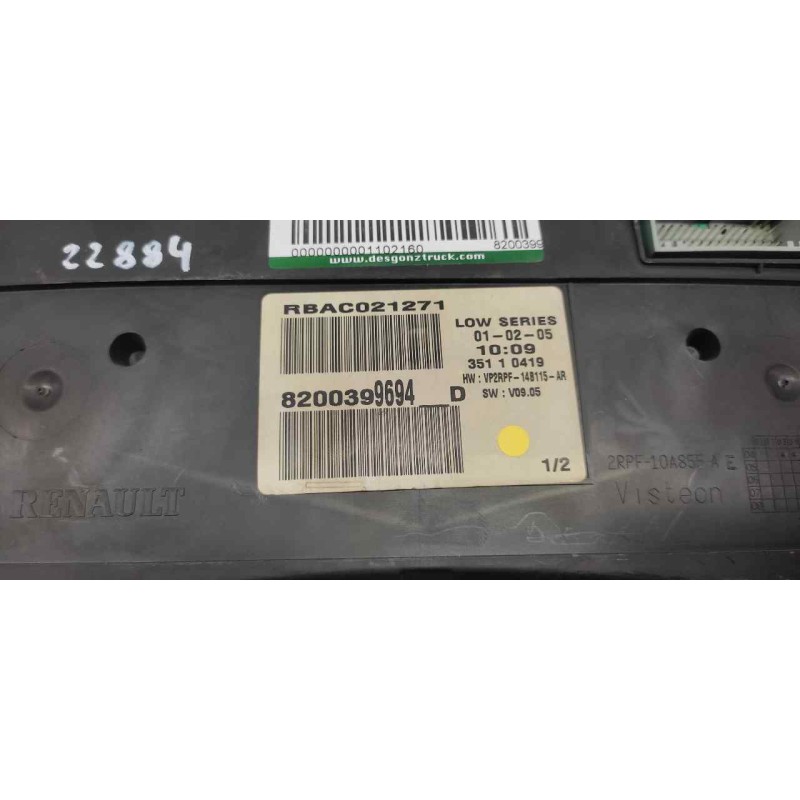 Recambio de cuadro instrumentos para renault megane ii classic berlina confort authentique referencia OEM IAM 8200399694D - Gris 3
