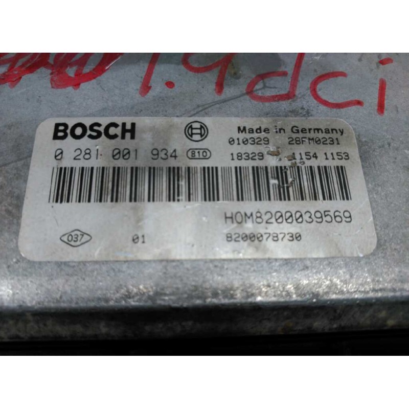 Recambio de centralita motor uce para renault megane i classic (la0) referencia OEM IAM 8200078730 0281001934 BOSCH - Blanco 2