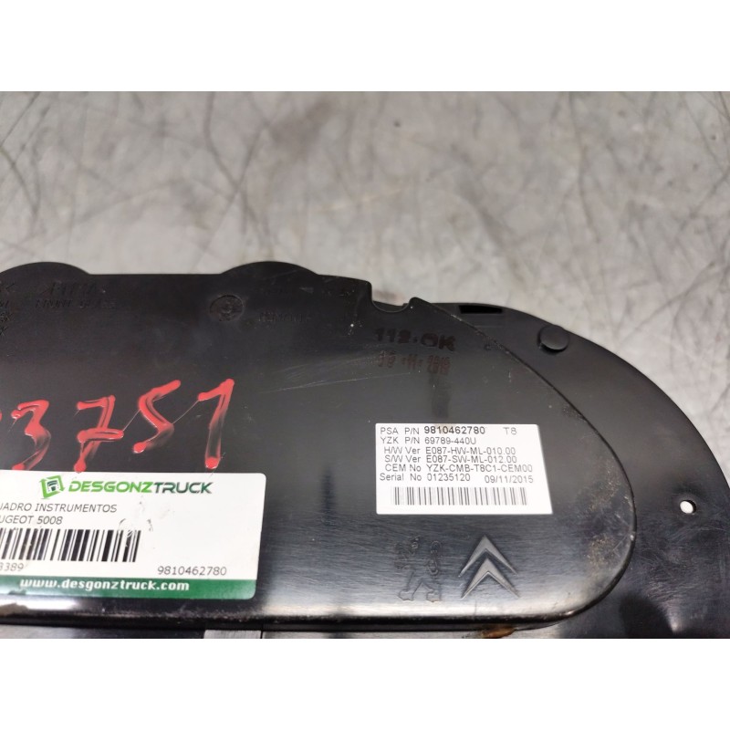 Recambio de cuadro instrumentos para peugeot 5008 referencia OEM IAM 9810462780 2
