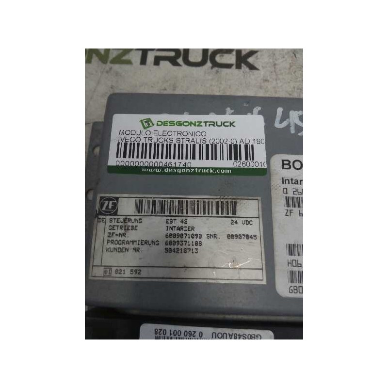 Recambio de modulo electronico para iveco trucks stralis ad 190s45 referencia OEM IAM 0260001028 6009371001 CENTRALITA INTARDER 3