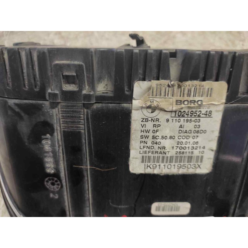 Recambio de cuadro instrumentos para bmw serie 1 berlina (e81/e87) 118d referencia OEM IAM 911019503 102495248 2