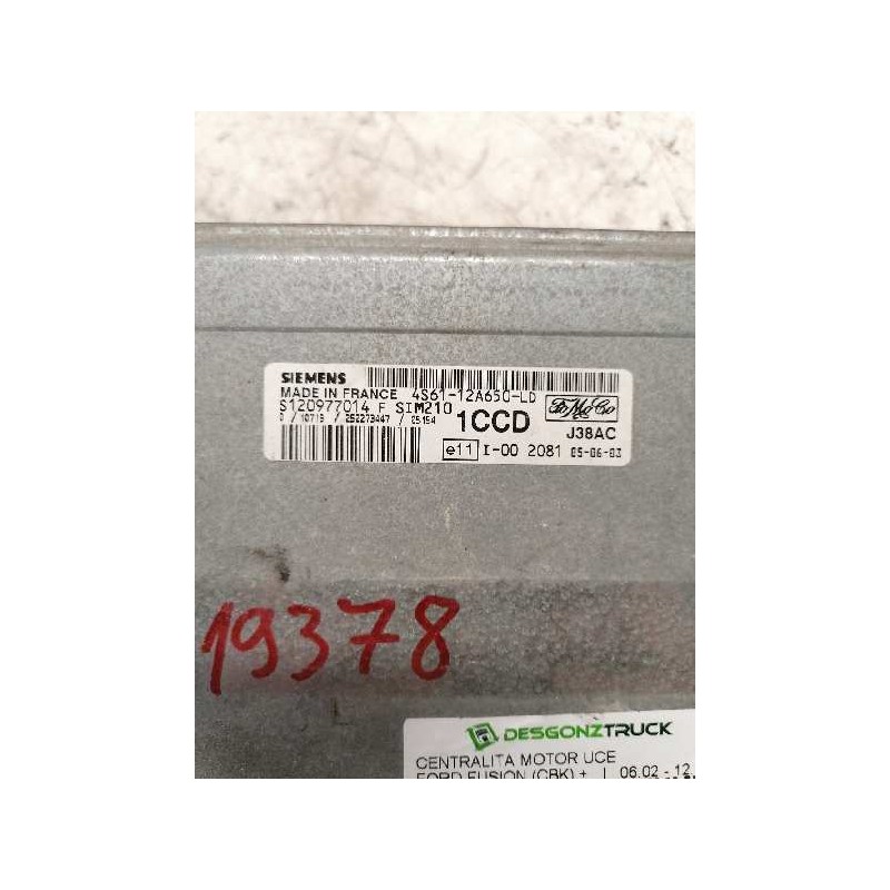 Recambio de centralita motor uce para ford fusion (cbk) + referencia OEM IAM 4S6112A650LD S120977014F - Blanco 2