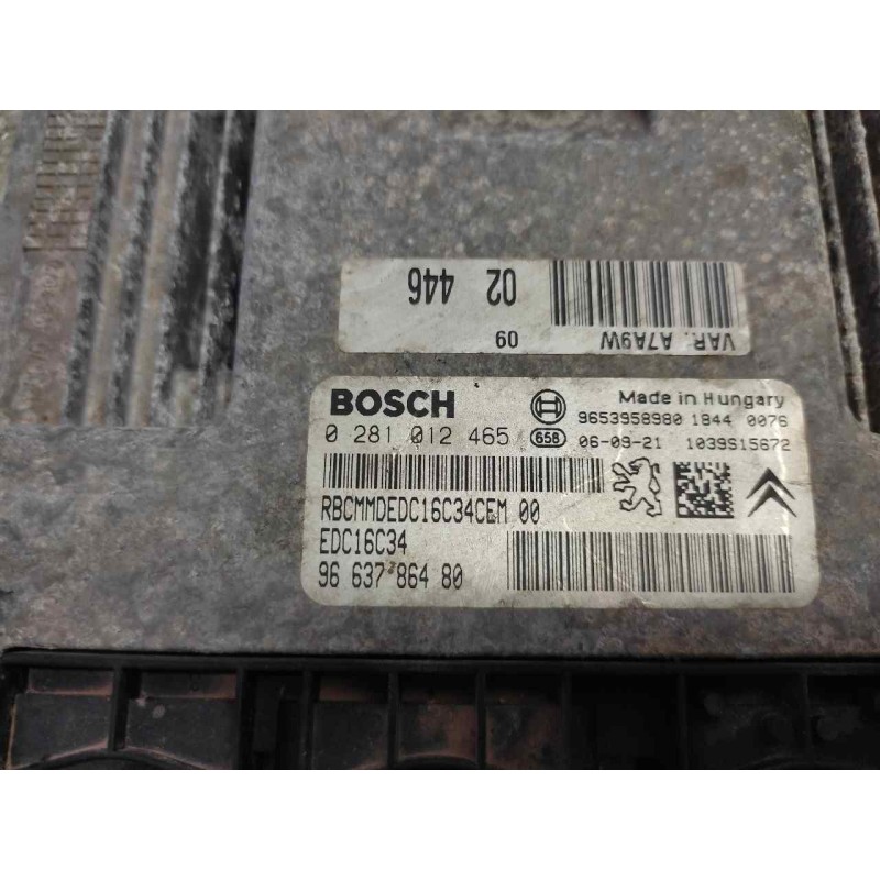 Recambio de centralita motor uce para peugeot 207 xs pack referencia OEM IAM 0281012465 9663786480 9653958980 - Negro 2