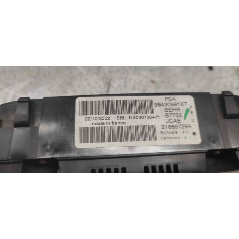 Recambio de mando climatizador para peugeot 307 break / sw (s1) sw pack referencia OEM IAM 96430991XT - Negro 2