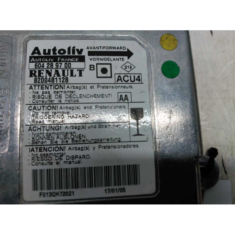 Recambio de centralita airbag para renault megane ii berlina 5p confort authentique referencia OEM IAM 8200481128 7701069906 604 - Negro 2