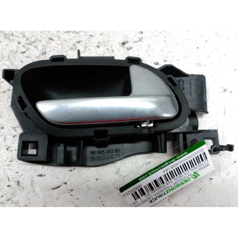 Recambio de maneta interior trasera derecha para citroën c5 berlina 1.6 hdi fap referencia OEM IAM 9660525380 9685950277 - Negro