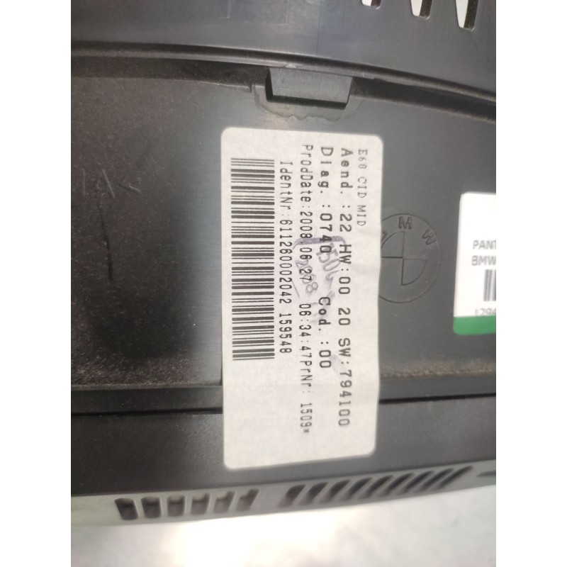 Recambio de pantalla multifuncion para bmw serie 5 berlina (e60) 520d referencia OEM IAM 65829151975  65829151977 - Negro 3