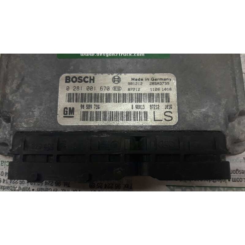 Recambio de centralita motor uce para opel astra g berlina club referencia OEM IAM 98589736 0281001670 3
