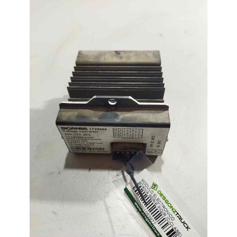 Recambio de modulo electronico para scania serie p/g/r (c-clase) 11.7 diesel referencia OEM IAM 1729858  CONVERTIDOR 24V/12V - Blanco