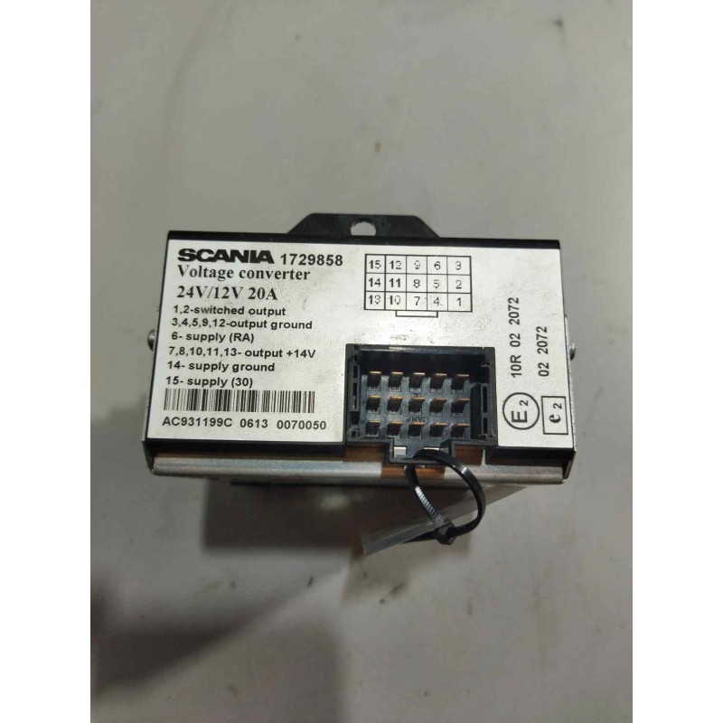 Recambio de modulo electronico para scania serie p/g/r (c-clase) 11.7 diesel referencia OEM IAM 1729858  CONVERTIDOR 24V/12V - Blanco 2