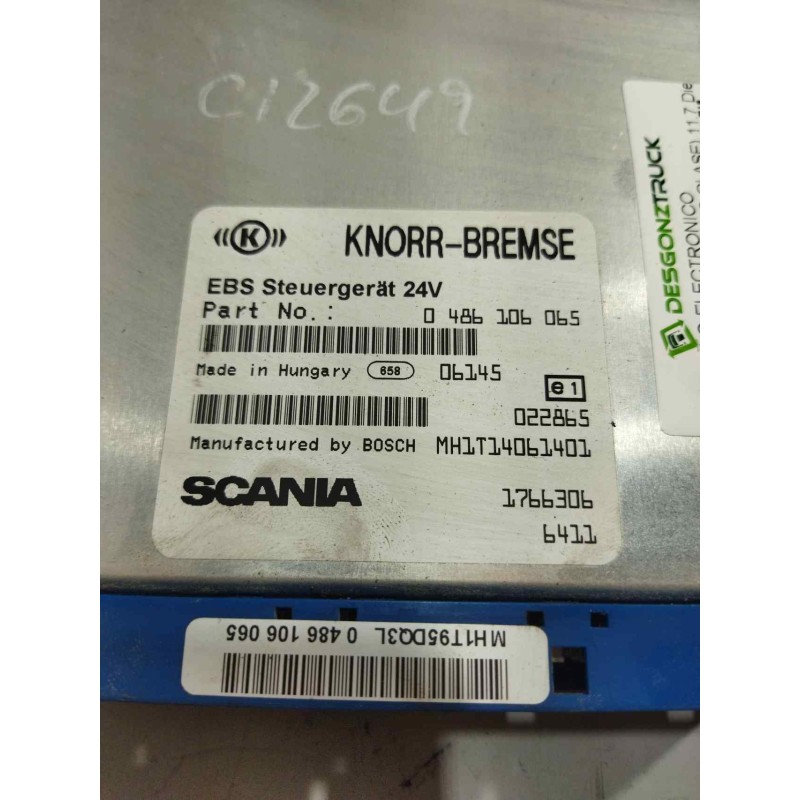 Recambio de modulo electronico para scania serie p/g/r (c-clase) 11.7 diesel referencia OEM IAM 1766306 0486106065 CENTRALITA EB - Blanco 2