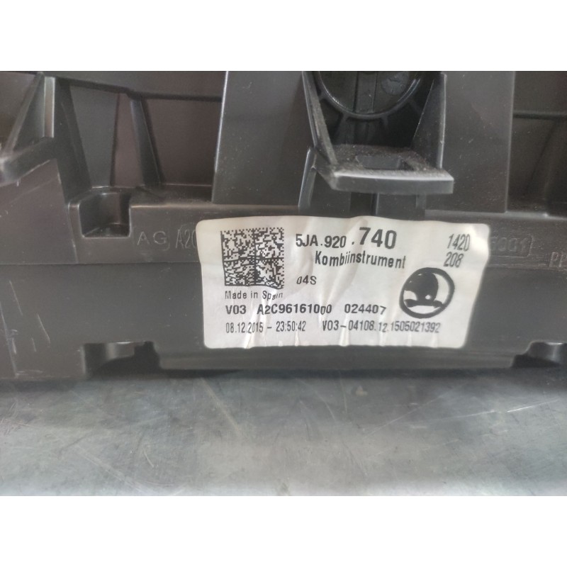 Recambio de cuadro instrumentos para skoda rapid ambition referencia OEM IAM 5JA920740 - Blanco 3
