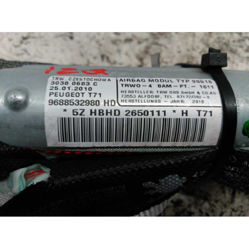 Recambio de airbag cortina delantero izquierdo para peugeot 308 confort referencia OEM IAM 9688532980 3