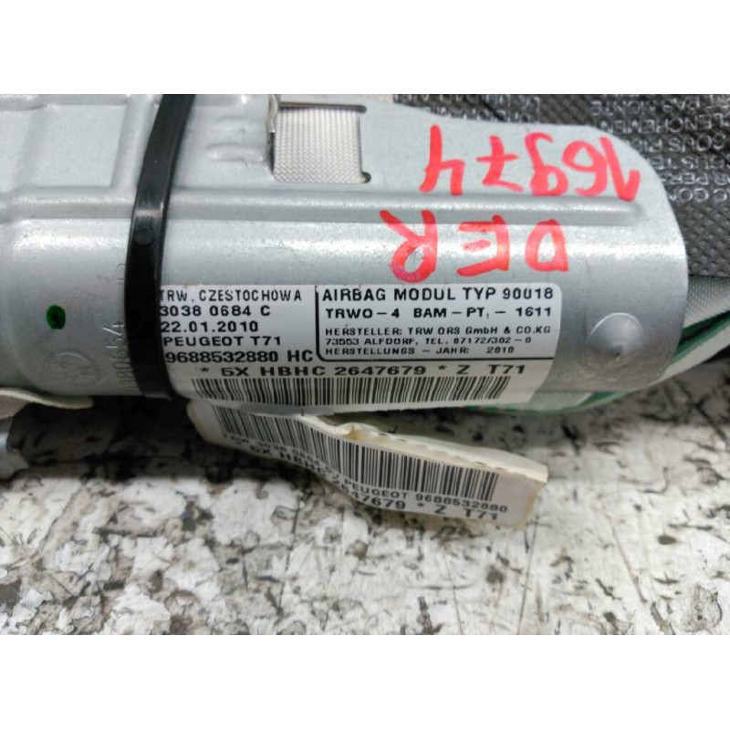Recambio de airbag cortina delantero derecho para peugeot 308 confort referencia OEM IAM 9688532880 4