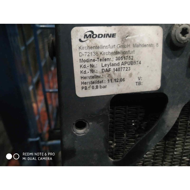 Recambio de radiador agua para daf serie lf55.250 desde 06 fg 4x2 tráfico urbano referencia OEM IAM 1407723 3