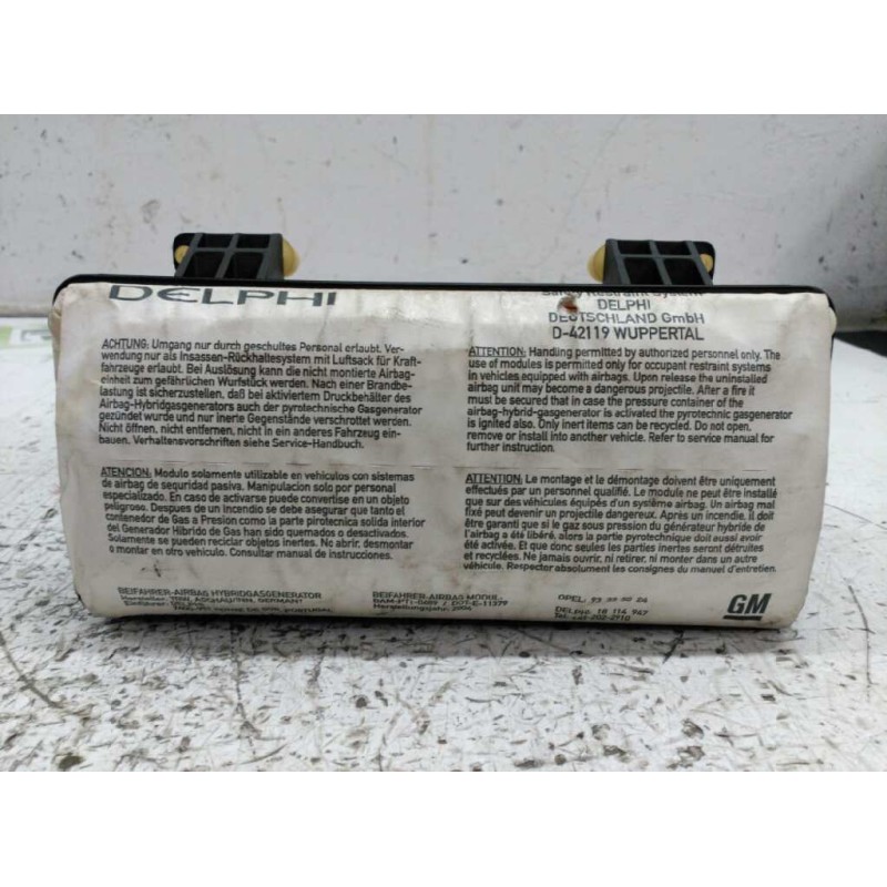 Recambio de airbag delantero derecho para opel meriva blue line referencia OEM IAM 93335024 18114947 DELPHI 2