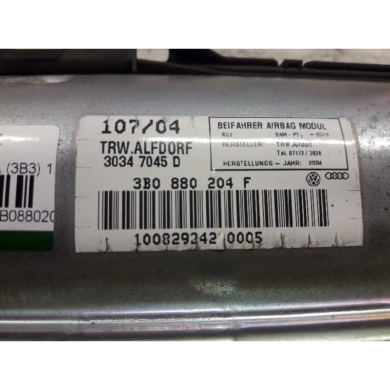 Recambio de airbag delantero derecho para volkswagen passat berlina (3b3) 1.9 tdi referencia OEM IAM 3B0880204 2