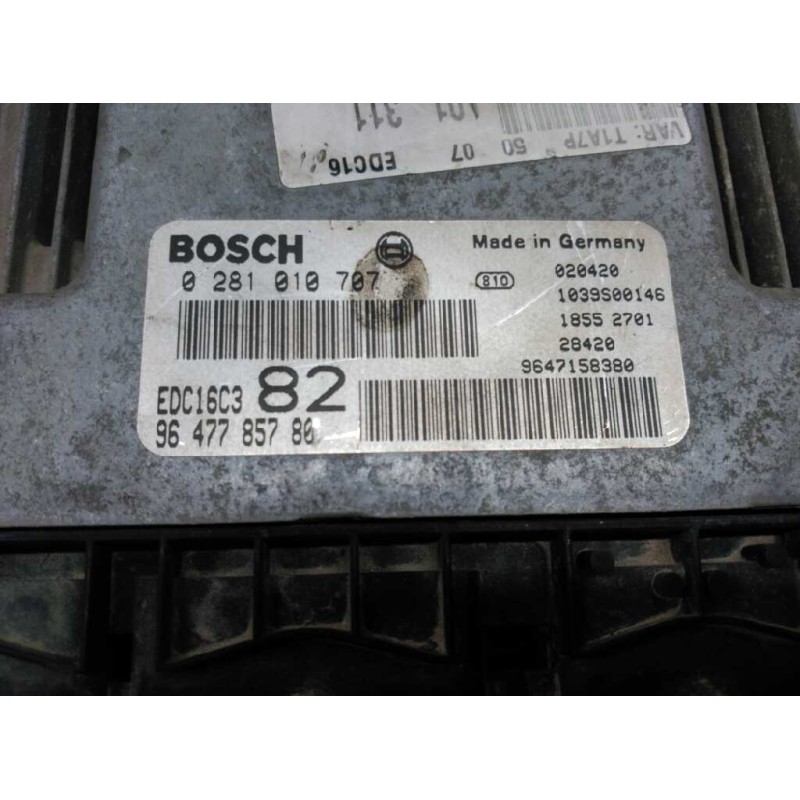 Recambio de centralita motor uce para peugeot 206 berlina xs clim referencia OEM IAM 9647785780 0281010707 2