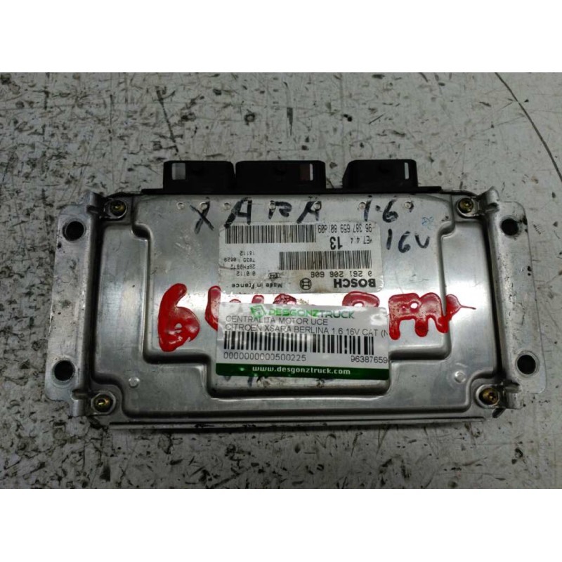 Recambio de centralita motor uce para citroën xsara berlina 1.6 16v cat (nfu / tu5jp4) referencia OEM IAM 9638765980 0261206606 - Gris