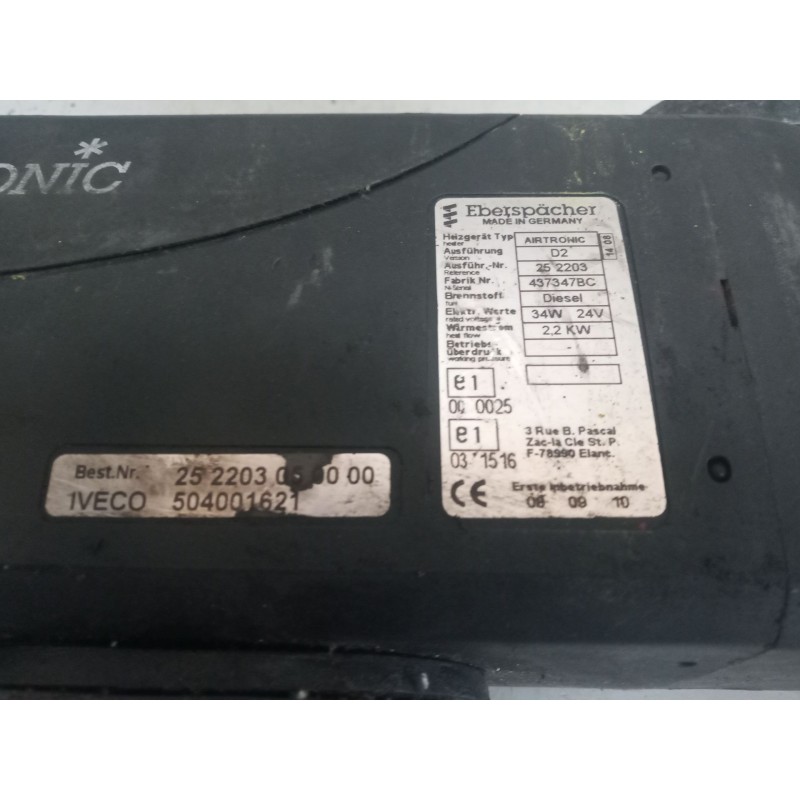 Recambio de motor calefaccion cabina para iveco stralis (ad/at) 10.3 diesel referencia OEM IAM 504001621 EBERSPACHER AIRTONIC D2 - Rojo 6
