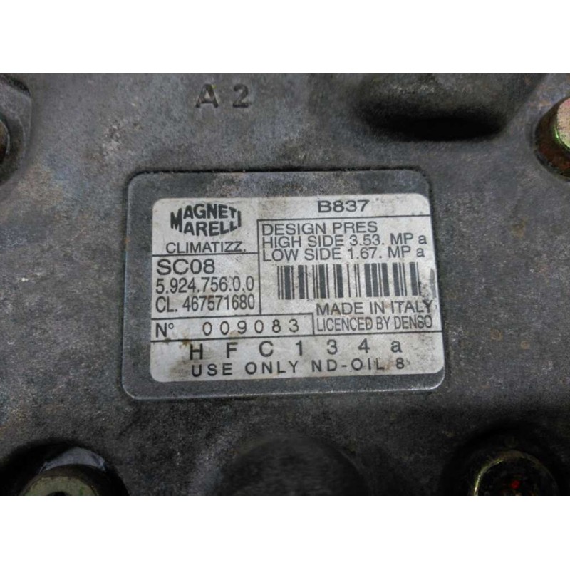 Recambio de compresor aire acondicionado para fiat punto berlina (188) 1.2 16v elx referencia OEM IAM 592475600 - Gris 6
