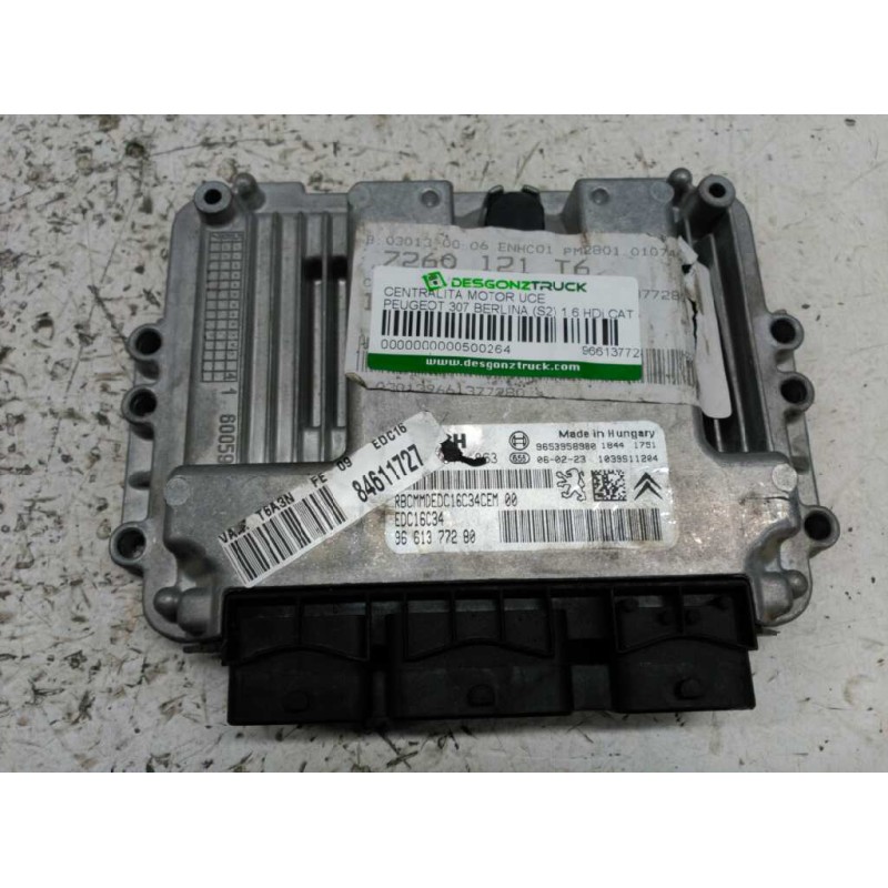 Recambio de centralita motor uce para peugeot 307 berlina (s2) 1.6 hdi cat (9hz / dv6ted4) referencia OEM IAM 9661377280 9653958