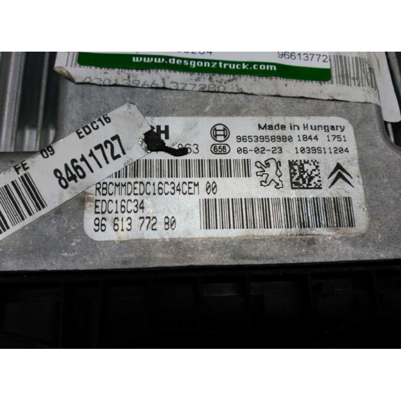 Recambio de centralita motor uce para peugeot 307 berlina (s2) 1.6 hdi cat (9hz / dv6ted4) referencia OEM IAM 9661377280 9653958 2