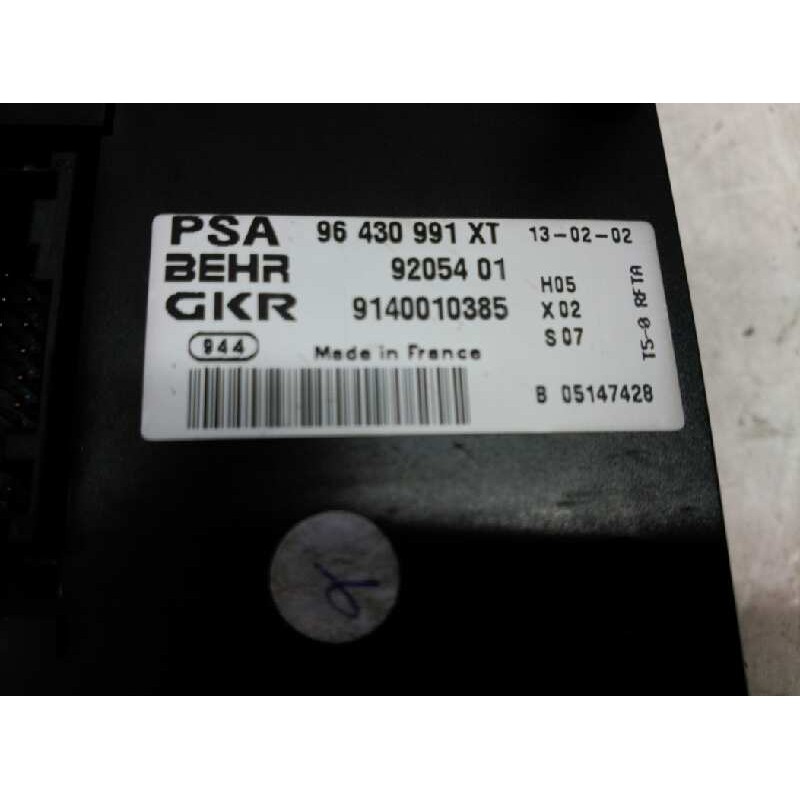 Recambio de mando climatizador para peugeot 307 (s1) xs referencia OEM IAM 96430991XT BEHR9205401 GKR9140010385 3