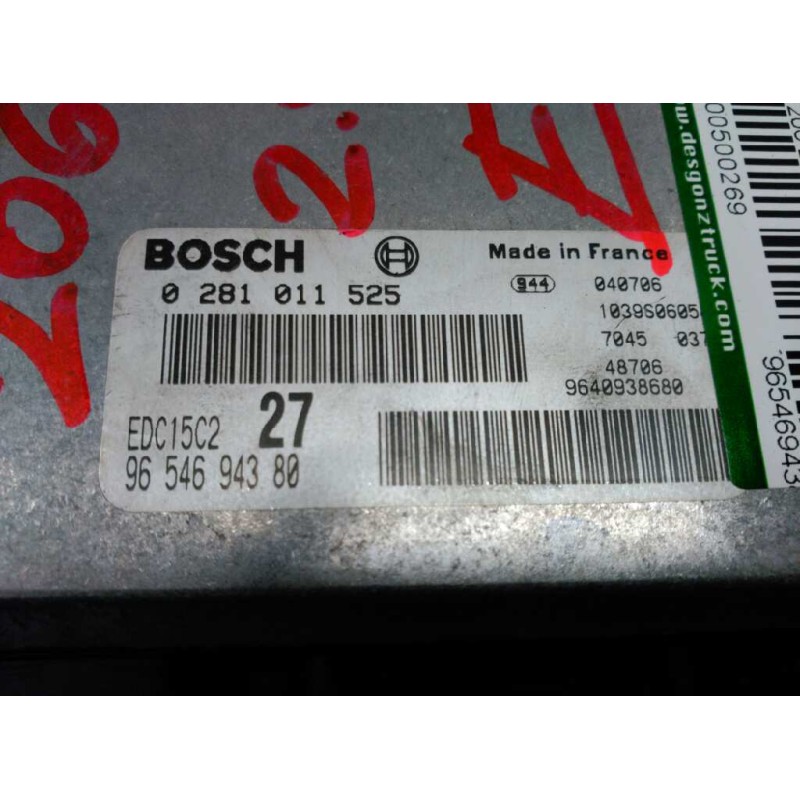 Recambio de centralita motor uce para peugeot 206 berlina referencia OEM IAM 9654694380 0281011525 - Azul 3