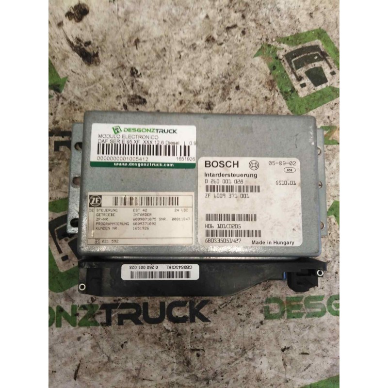 Recambio de modulo electronico para daf serie 95 xf .xxx 12.6 diesel referencia OEM IAM 1651926 0260001028 60009371001