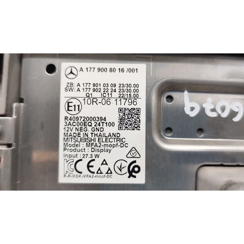 Recambio de cuadro instrumentos para mercedes-benz eqb (x243) eqb 250+ (243.602) referencia OEM IAM A1779008016 - Granate 2